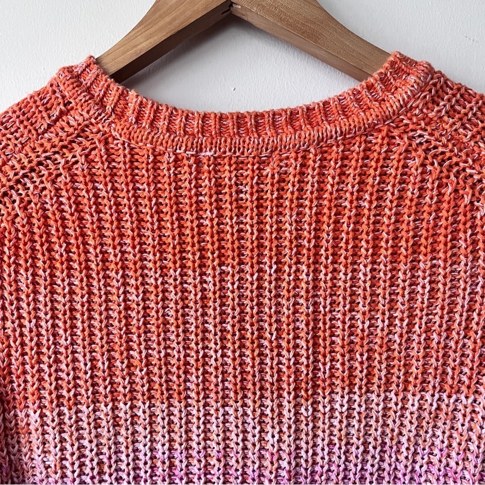 Women’s Calvin Klein Marled Pink Ombre Knit Pullover Cabincore Sweater Size XS - Picture 7 of 11